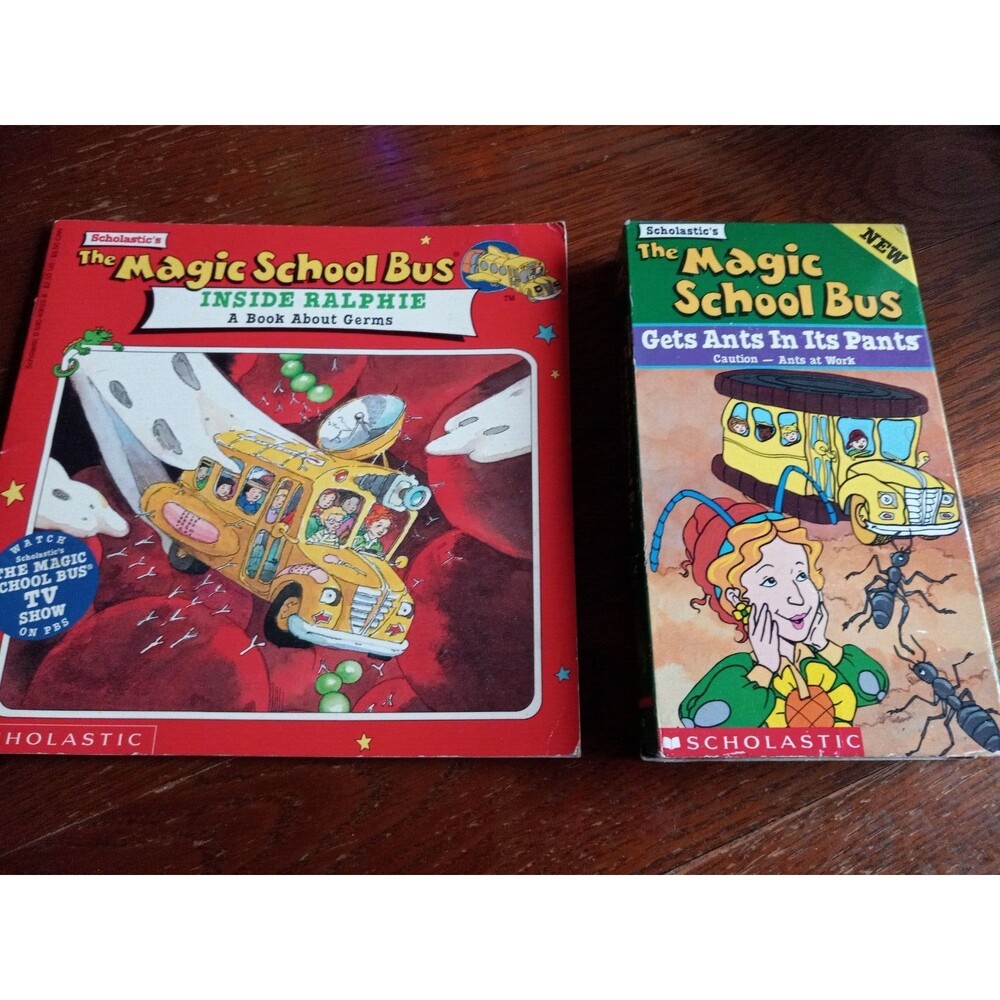 SCHOLASTIC The Magic School Bus VHS ANTS Pants + Book Inside Ralphie VHS & Book
